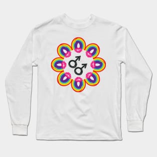 Gay pride male mandala Long Sleeve T-Shirt